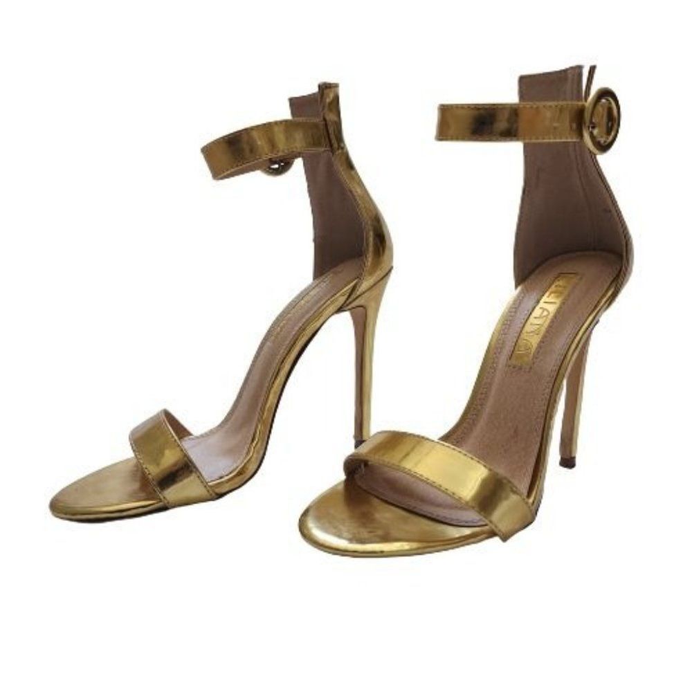 Liliana Women’s Gold Ankle Strap Heels
